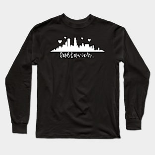 Gallavich Chicago skyline white Long Sleeve T-Shirt